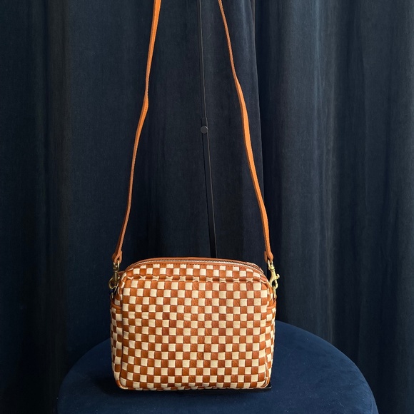 Clare V Midi Sac Natural and Cream Woven Checker New with Tag - Picture 8 of 8